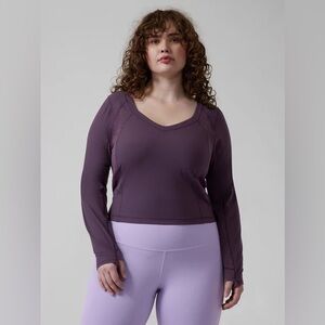 Athleta Shanti Lace Cropped Long Sleeve top size 1X